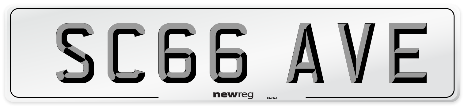 SC66 AVE Number Plate from New Reg